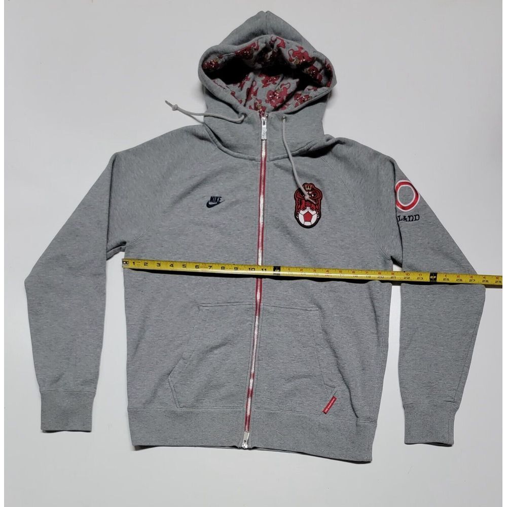 Nike James Jarvis England Football Hoodie Men's Size Medium Rare Gray Red